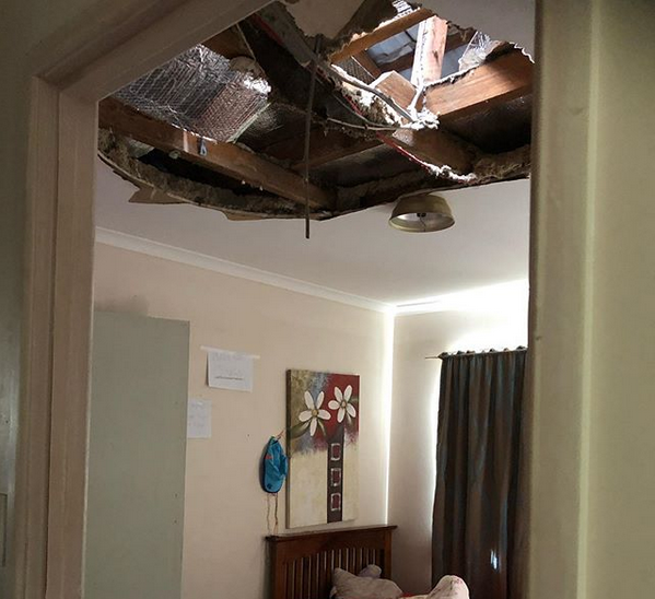 solar hot water collapses ceiling